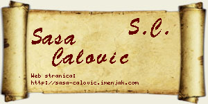 Saša Ćalović vizit kartica